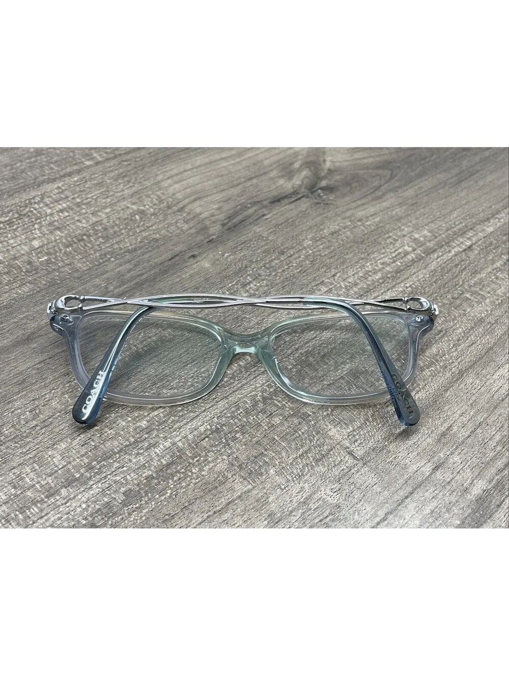 Coach Eyeglasses HC6172 5642 Gradient Transparent Blue Square Frames 52[]16-140